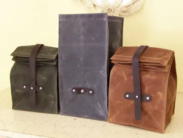 Fashion waxed canvas lunch bag for office