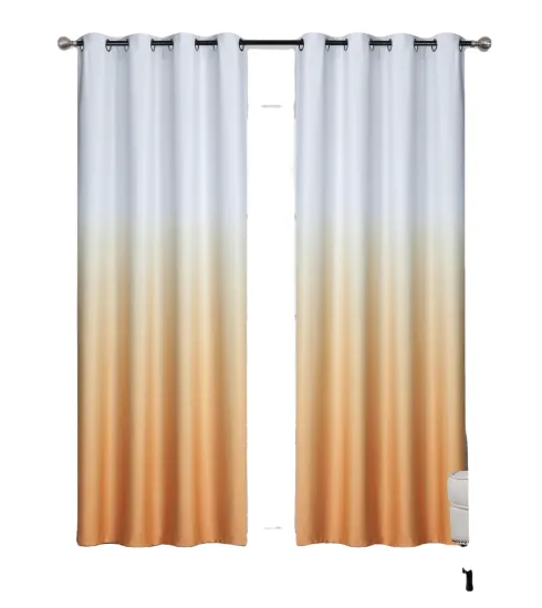 Ombre Blackout Curtains for Living Room/Bedroom - Thermal Insulated Grommet Drapes