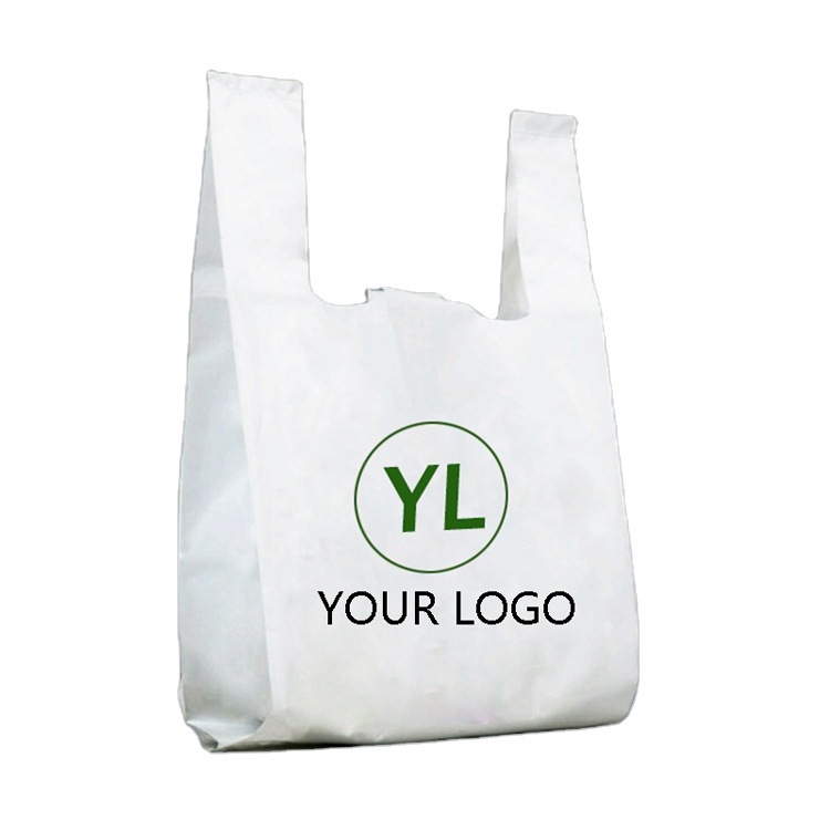 2 Mil 9x12 Black Plastic Grocery Logo Printing Shopping Bags With Handles