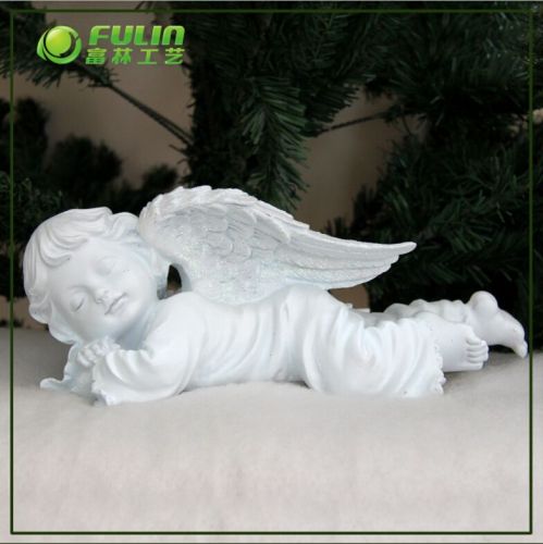 Bianco dorme Figurine della statua di angelo di Polyresin artigianato (NF85072D)