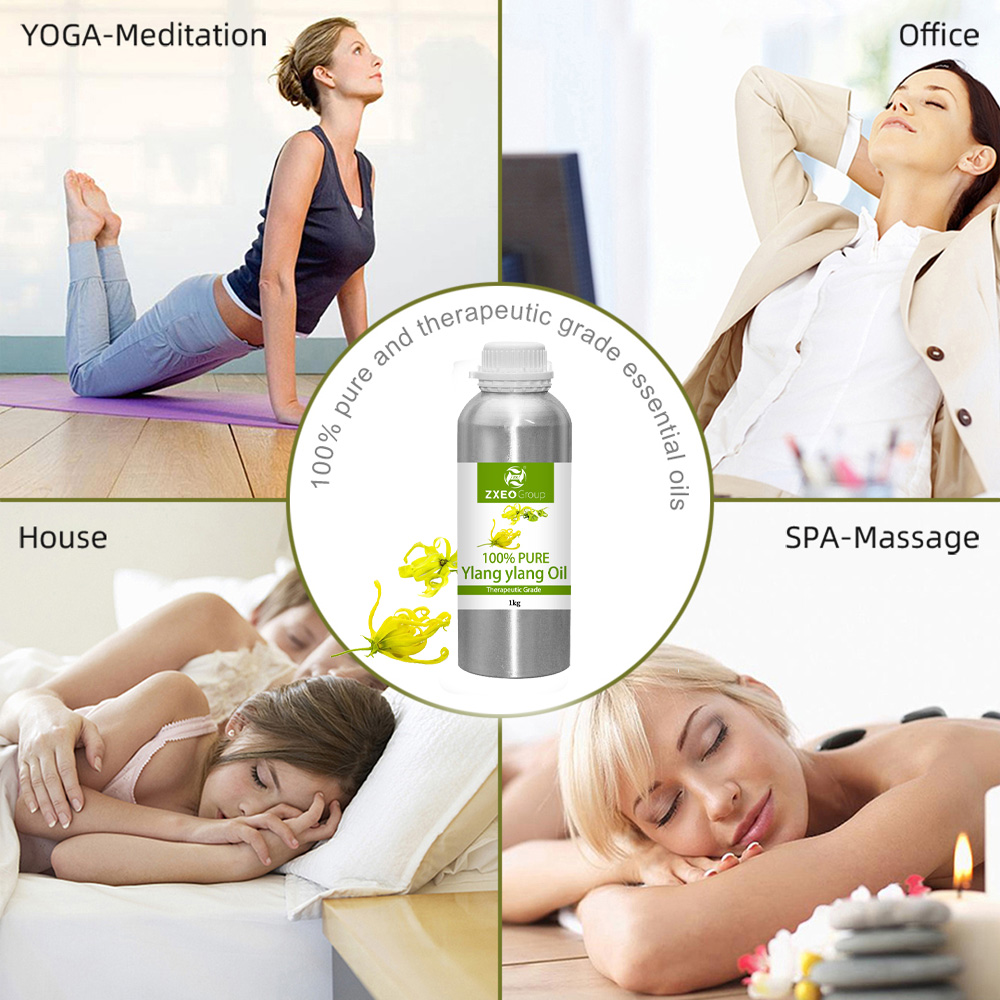 OEM / ODM Massage de masse supérieure Huile essentielle Extrait pur Extrait d&#39;huile de ylang ylang naturel pour diffuseur