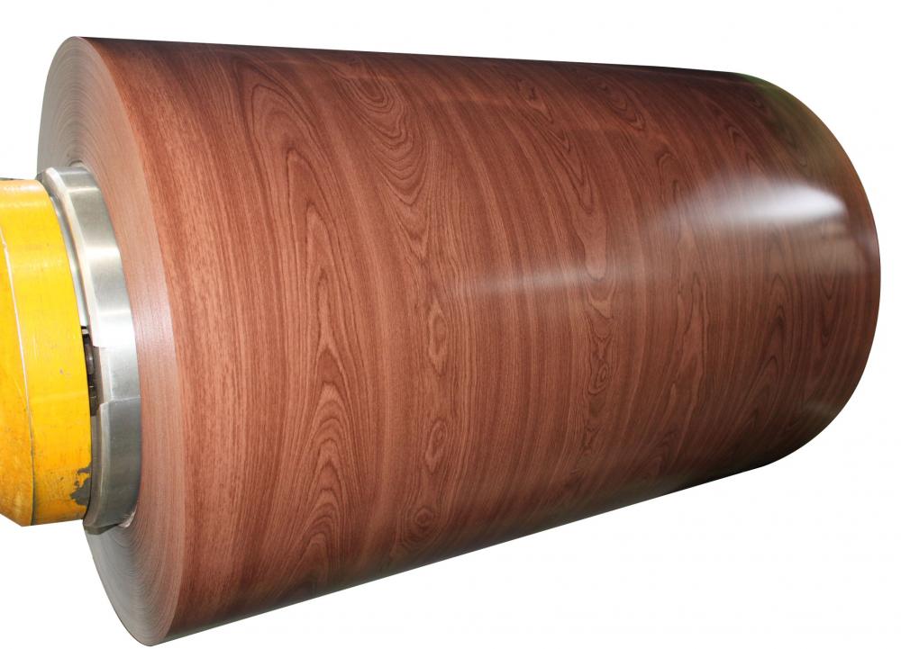 Wooden steel sheet in coil