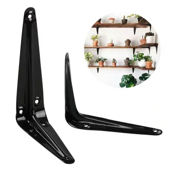 Wholesale Metal Shelf Brackets - 4x5 Inch White and Black Coated Wall Triangles
