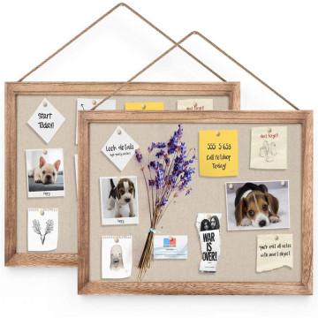 Linen-Finished 16x11 Inch Wood Frame Bulletin Boards (2-Pack)