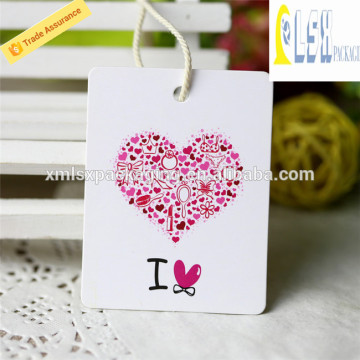 Recycled paper clothing hang tags