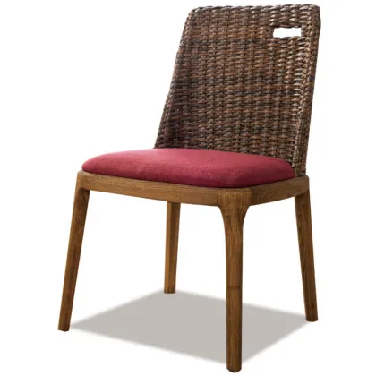 Living room furniture with red set rattan chair and table