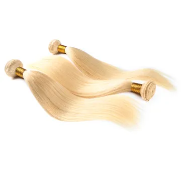 Virgin human hair straight blonde hair bundles with frontal brazilian human hair weave bundles