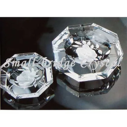 Crystal smoking set,engraved crystal smoking set,smoking ashtray