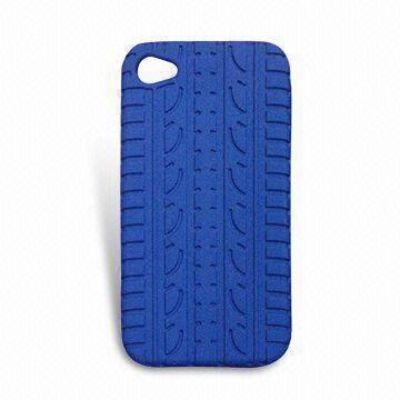 Silicone Case for Apple's iPhone 4G with Car Tire Pattern, Available in Different Colors