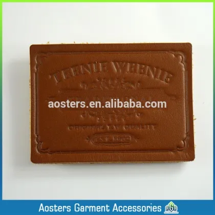 Custom clothes fabric quality jeans leather label design leather patch manufacturers