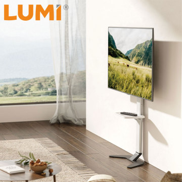 Height Adjustable TV Floor Stand with Storage for Korea and Japan