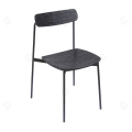 Cadeira de jantar de madeira de cinzas importadas de quadro fosco preto