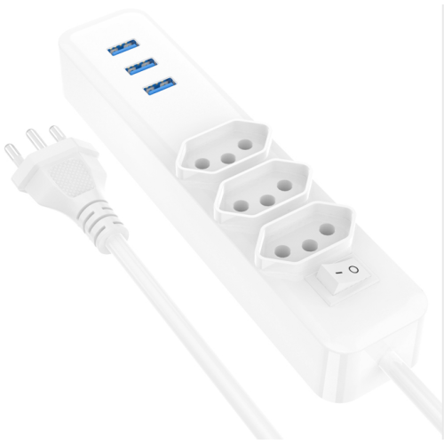 Brazilian Standard Socket with 3 Plugs 3USB ports