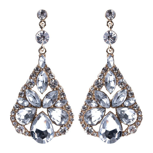 Transperant diamond drop earrings