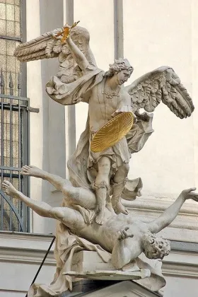 archangel michael marble statue