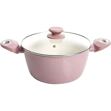 Aluminum Non-Stick Ceramic Coated Cookware Set: Soup Pot & Casserole with Lid