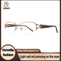 Armações ópticas femininas retangulares de metal elegante