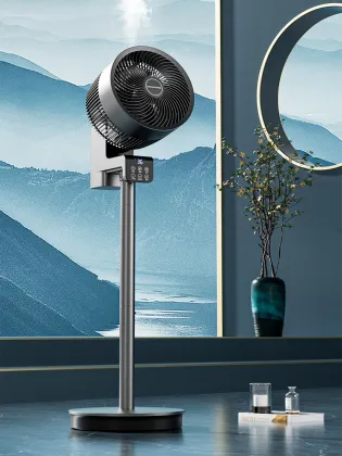 8-inch Smart Household Air Circulation Fan with Humidification and Aromatherapy, Voice and Remote Control, Dual-Use Vertical Fan