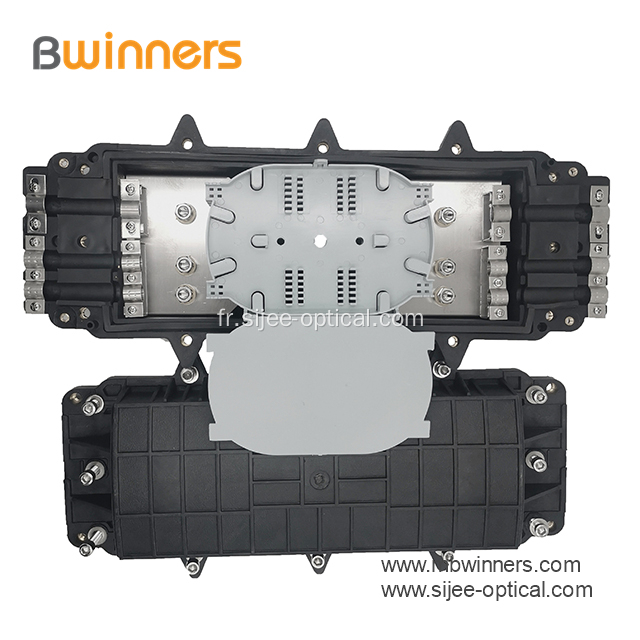 Fermeture de joint d'épissure de fibre optique 3 entrées / sorties 24-144 fibres