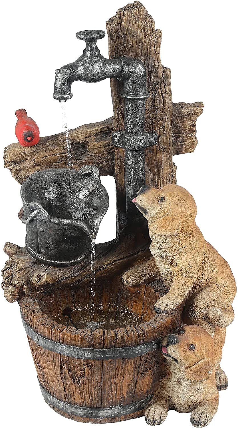 Resin Puppies and Water Pump