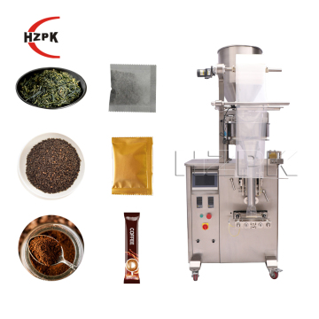 HZPK自動小型プラスチックコーヒーティーバッグ粒子フード多機能形成シーリング充填パッケージングマシン
