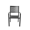 Carbon Steel Diamond Pattern Outdoor Chair Black
