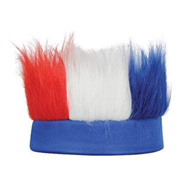 Patriotic Red White Blue Hairy Headband for 4th of July