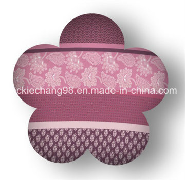 Flower Shape Printed Polyester Microfiber Decorative Cushion