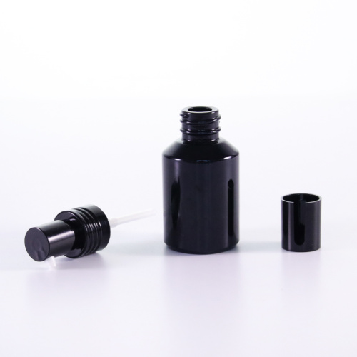 Black Empty Lotion Bottles with Pump Sloping shoulder black glass lotion bottle with pump Factory