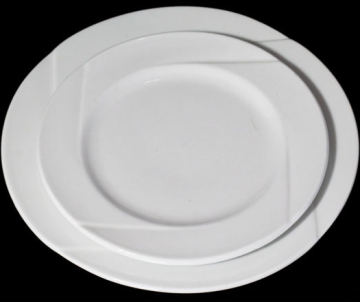 8'' Stock white round ceramic dinner plate