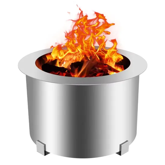 Portable Stainless Steel Bonfire Stove: Smokeless Charcoal Fire Pit for Solo Camping
