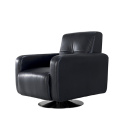 Metal Legs Black Leather Armchair Single Sofa