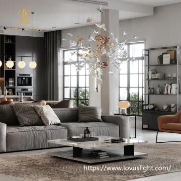 Maple leaf shape modern design crystal chandelier & pendant light for living room bedroom dinning room