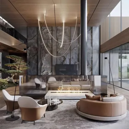 Modern Custom Line Chandelier Pendant Lights for Living Room and Bedroom