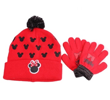 Juego de sombreros y guantes para niños de invierno personalizados