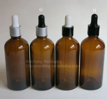 100ML pharmaceutical amber glass essential oil dropper bottle wholesale
