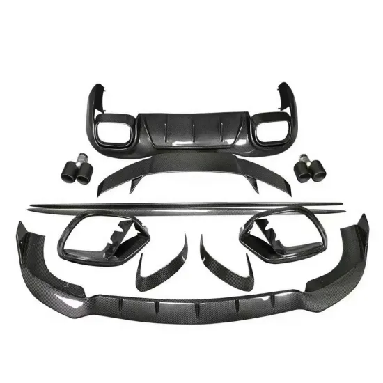 BRA-BUS Carbon Fiber Front Lip Rear Diffuser Bumper Vent for AMG GT50 GT53 GT63