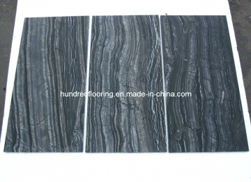 Chinese Black Marble Antique Wood Vein Marble Tile
