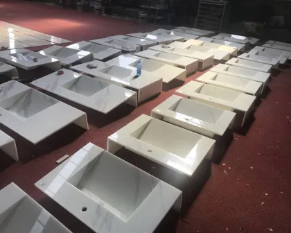 Premier Calacatta Sintered Stone Vanities with Integrated Sink