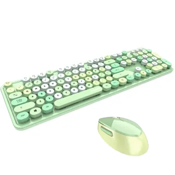 2023 Wireless Colorful Lipstick Retro Round Mechanical Keyboard