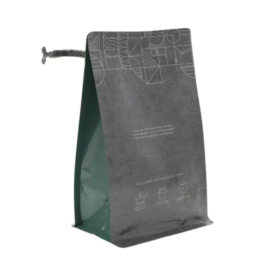 biodegradable kraft empty coffee beans packing bag