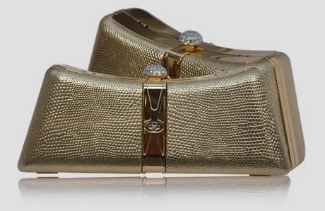 New style hard gold clutch bag G20057