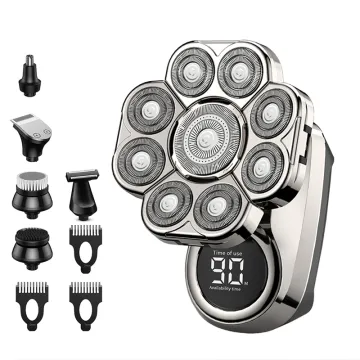 6-in-1 Waterproof Head Shaver Men's Cordless Electric Razor Kit