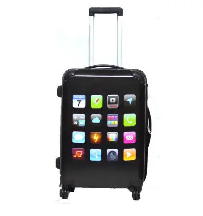 PC trolley luggage with interesting icon printing
