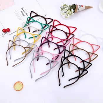Multicolor Plush Cat Ears Hair Hoop - Korean Version Devil Accessories