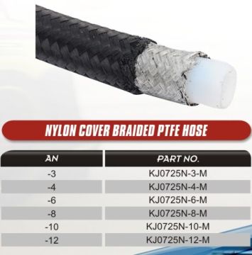 Nylon cover braided PTFE hoses