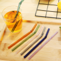 Wholesale party antique reusable borosilicate smoothie straight color glass straws