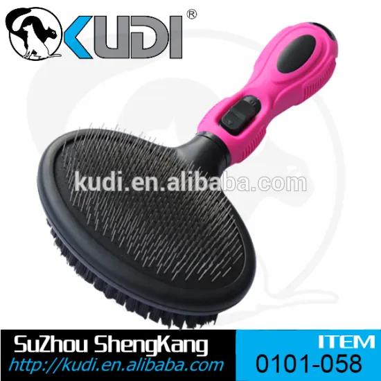 Double sides slicker and bristle hair brush with replaceable head