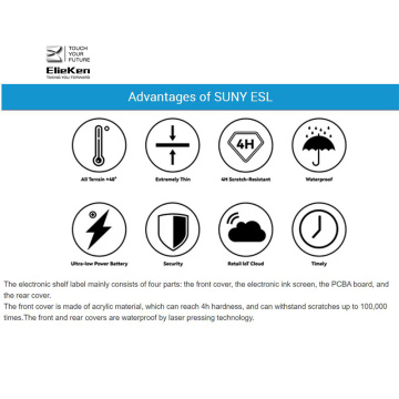 2.1 2,6 4.2 5,8 7,5 Zoll elektronisches Preisetikett