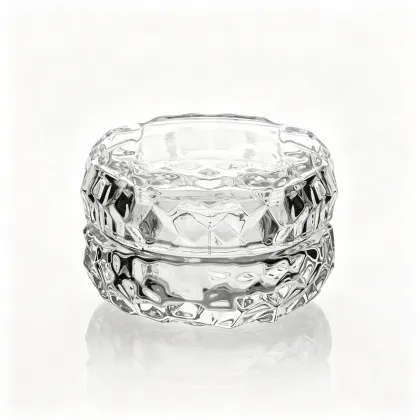 Crystal glass candle vessel